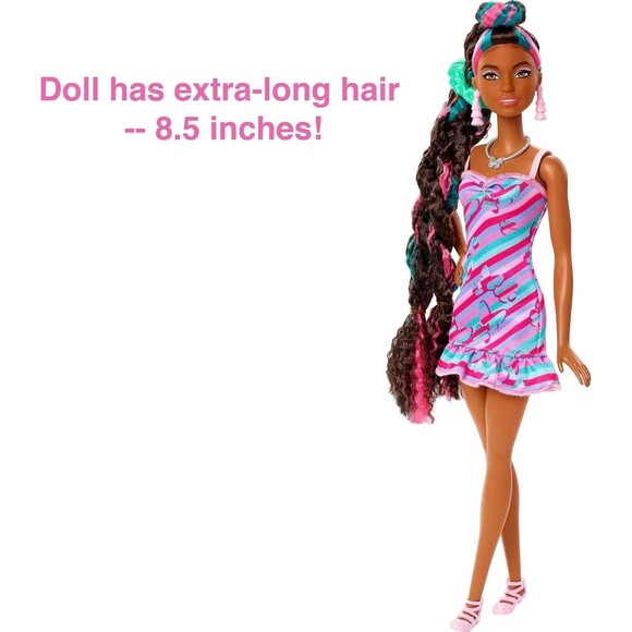 Barbie Totally Hair Doll, Butterfly-Themed with 8.5-inch Fantasy Hair, NEW - Picture 3 of 12